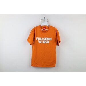 Streetwear Mens Medium Distressed Nelk Boys Full Send World T-Shirt Orange